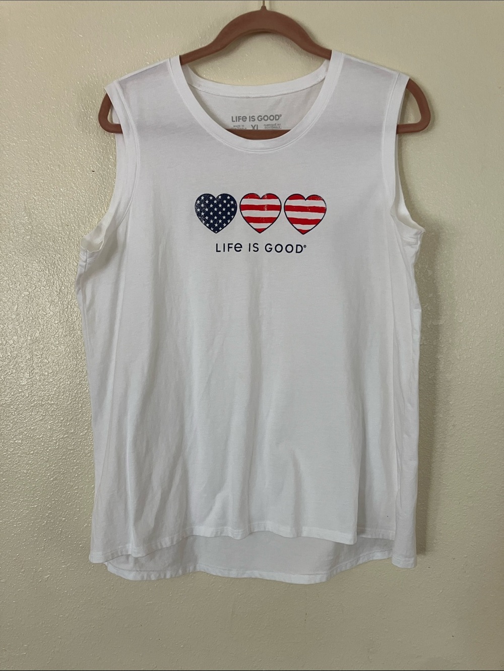 Life is Good American Flag Tank Top, XL